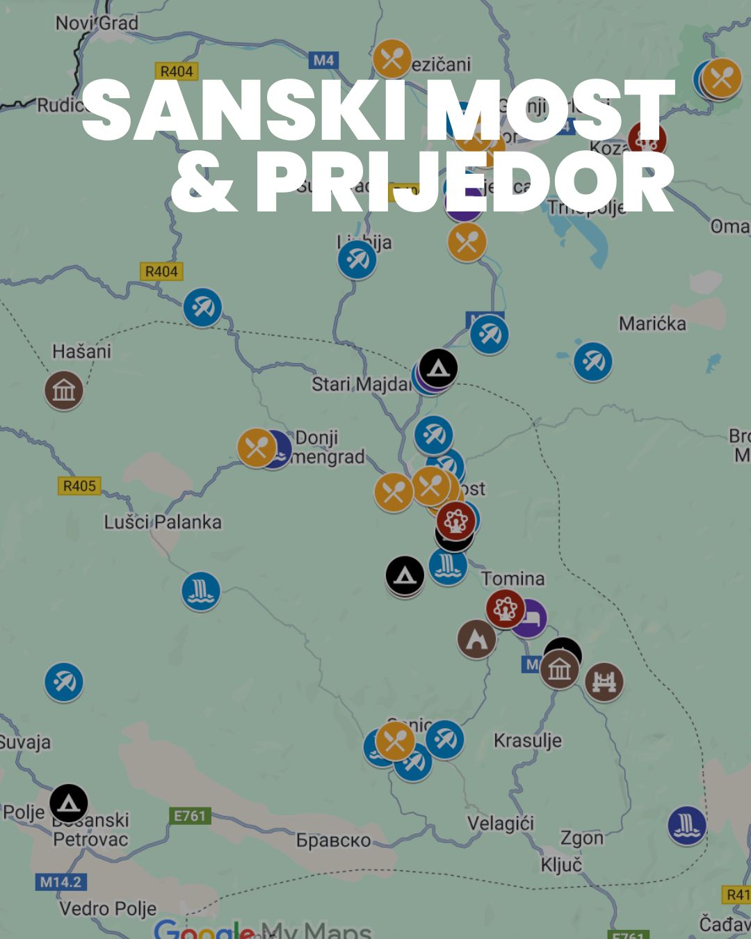 Sanski Most Prijedor Digital Map 70 Locations For Nature Food Sanski Most Prijedor Digital Map 70 Locations For Nature Food